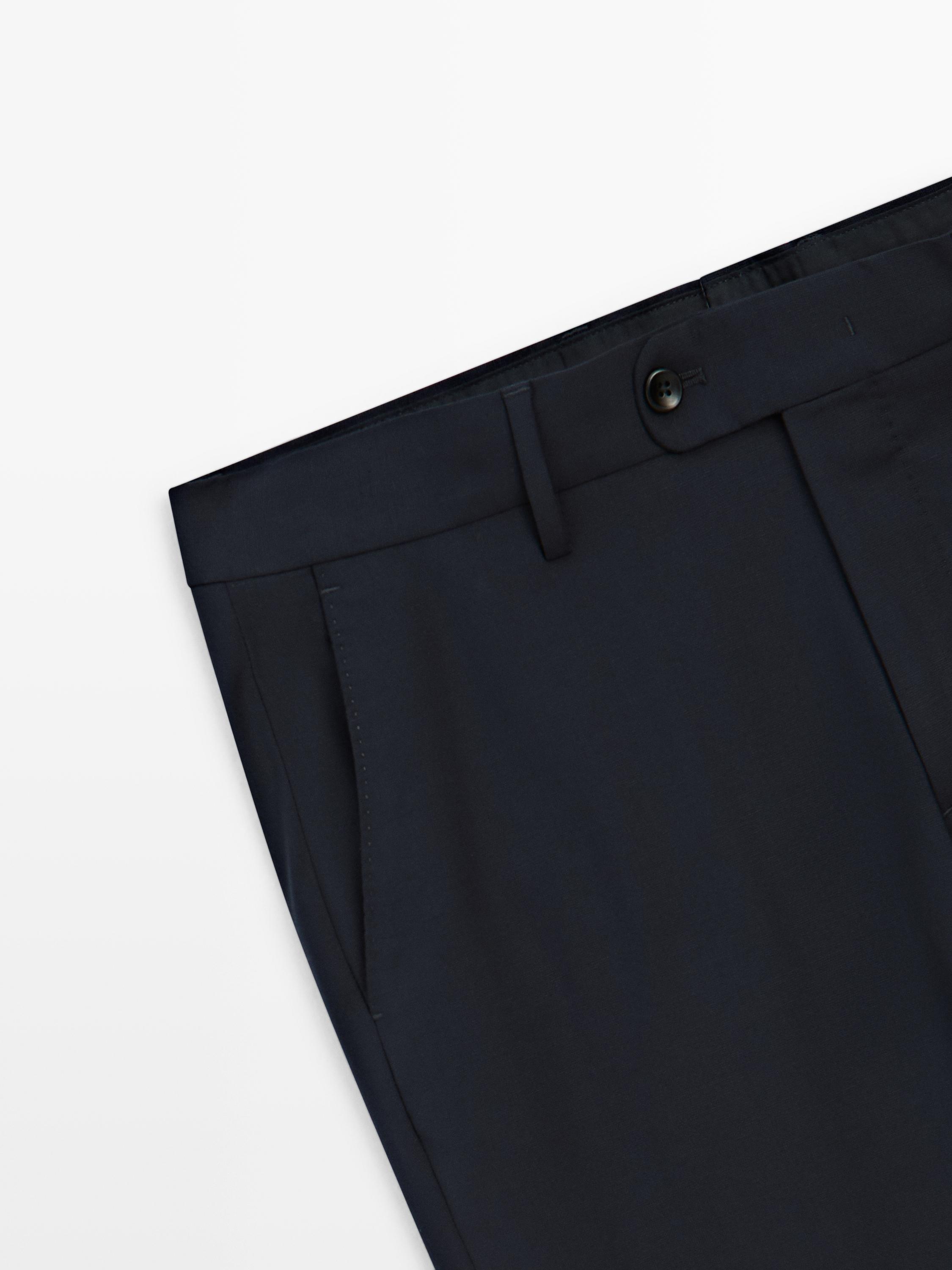 Wool blend suit trousers